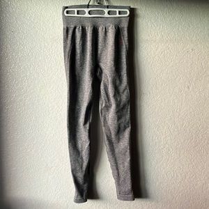 Gymshark Flex Marbled Gray w. Pink Logo Leggings womens M (XXS)